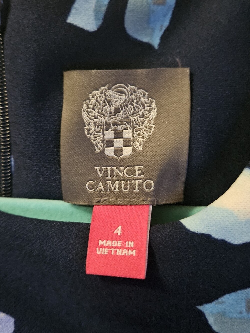 Vince Camuto Women's Size 4 Blue Floral Pencil Dress - Picture 3 of 4